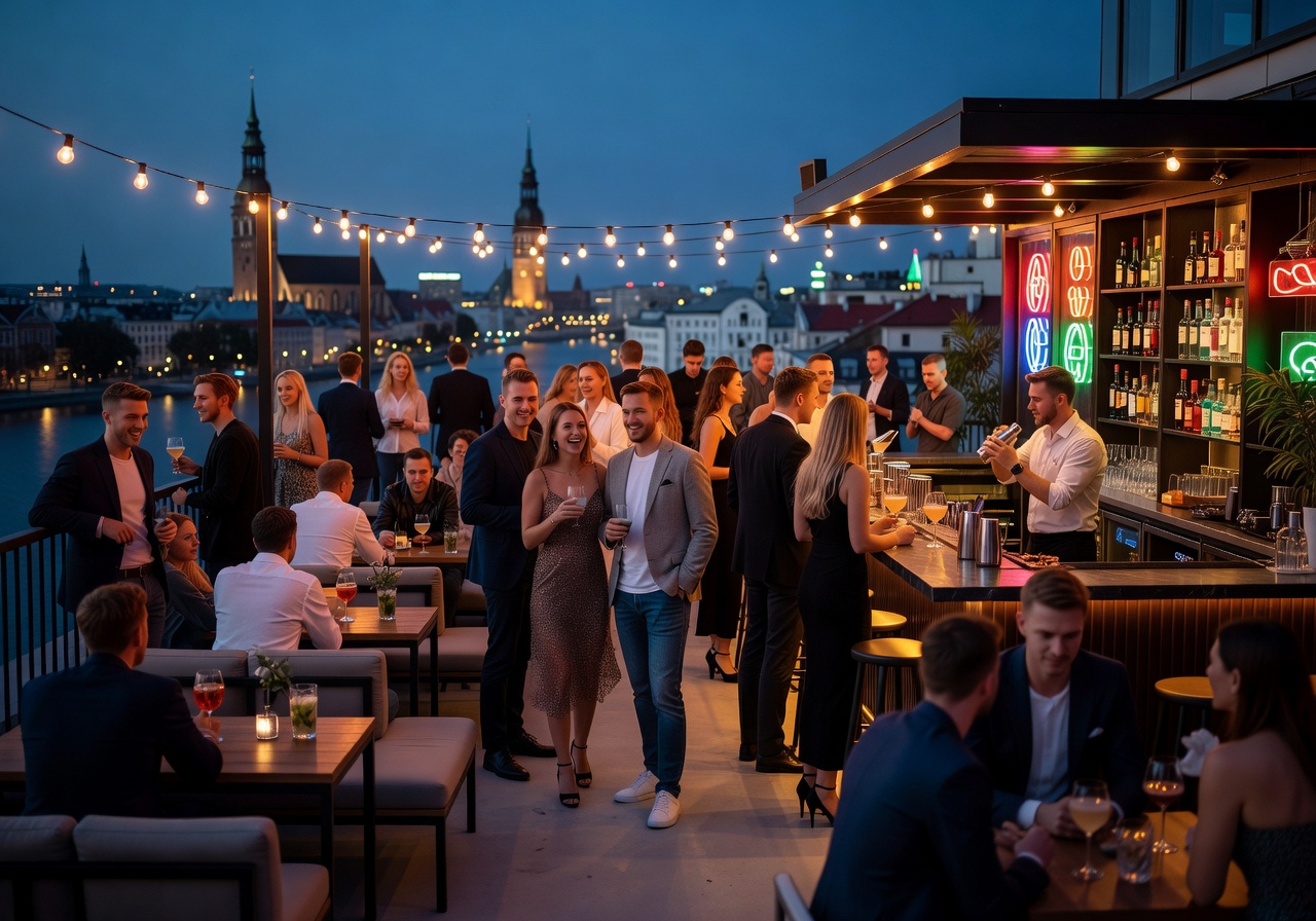 Rooftop bar Riga nightlife
