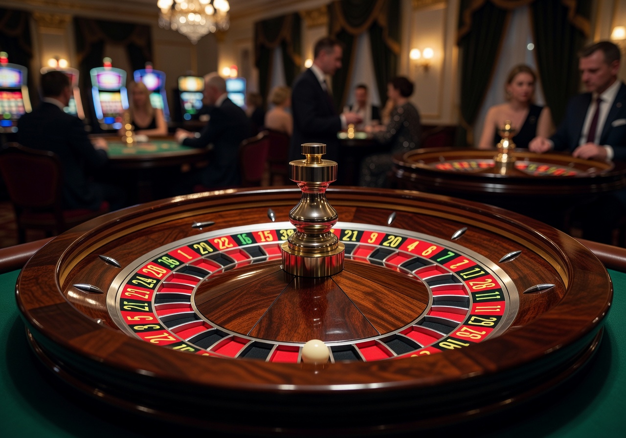 Roulette wheel close-up at Riga casino